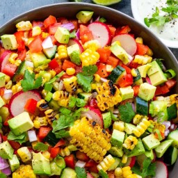 Grilled Corn Salad with Creamy Lime Dressing
