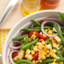 Grilled Corn Salad with Green Beans and Tomatoes