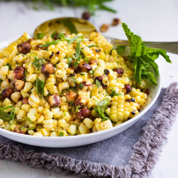 Grilled Corn Salad with Hazelnuts
