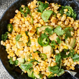 Grilled Corn Salad with Hot Honey and #8211;Lime Dressing