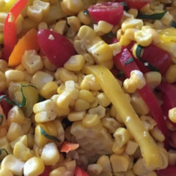 Grilled Corn Salad with Mozzarella, Bell Peppers, and Cherry Tomatoes Recip