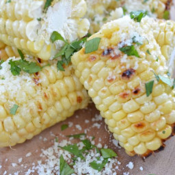 Grilled Corn with Parmesan and Fresh Herbs