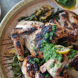 Grilled Cornish Hens with Salsa Verde