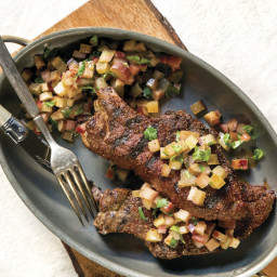 Grilled Country Pork Ribs with Rhubarb Relish