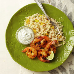 Grilled Curried Shrimp With Mango Couscous