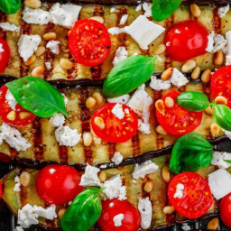 Grilled Eggplant with Tomatoes and Feta
