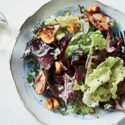 Grilled Fig Salad with Spiced Cashews