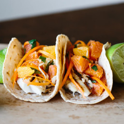 Grilled Fish Tacos with Citrus Carrot Slaw