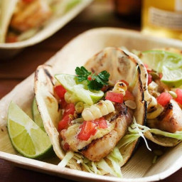 Grilled Fish Tacos with Corn and Pepitas