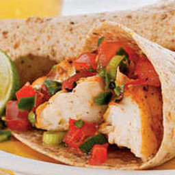 Grilled Fish Tacos with Tomato-Green Onion Relish