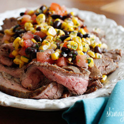 Grilled Flank Steak w/Corn & Black Bean Salad