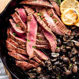Grilled Flank Steak with Mushrooms