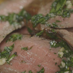 Grilled Flank Steak with Parsley Sauce