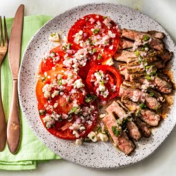 Grilled Flank Steak with Tomato-Feta Salad