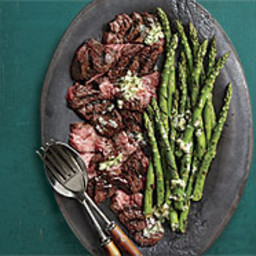 Grilled Flap Steak and Asparagus with Béarnaise Butter