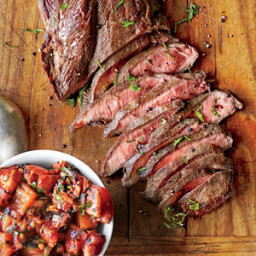 Grilled Flat Iron Steak with Charred Tomato Relish