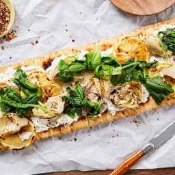 Grilled Flatbread Pizza with Artichoke, Ricotta and Lemon