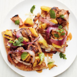 Grilled Flatbread with Pork and Pineapple