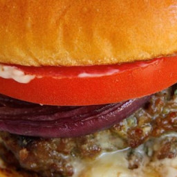 Grilled Gorgonzola-Basil Burgers Recipe