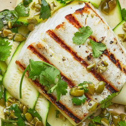 Grilled Halibut and Summer Squash