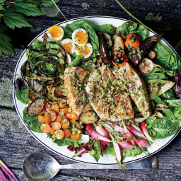 Grilled Halibut Niçoise Salad with Market Vegetables