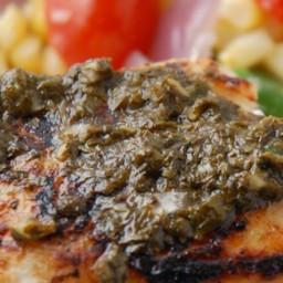 Grilled Halibut with Cilantro Garlic Butter Recipe