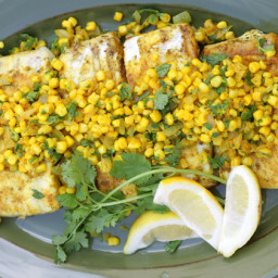 Grilled Halibut With Indian Spices and Corn Relish