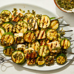 Grilled Halloumi and Zucchini With Salsa Verde