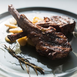 Grilled Lamb Chops with Giant White Beans
