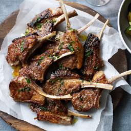 Grilled Lamb Chops with Marjoram Butter and Zucchini