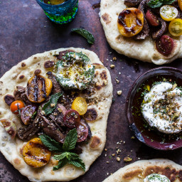 Grilled Lamb Tikka with Caramelized Apricots + Pine Nut Labneh.