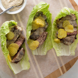 Grilled Lettuce-Wrapped Cuban Burgers