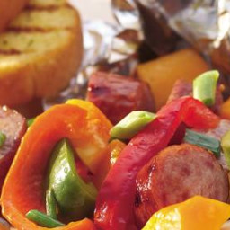 Grilled Maple Sausage and Butternut Squash Foil Packs