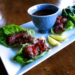 Grilled Marinated Flank Steak in Lettuce Cups