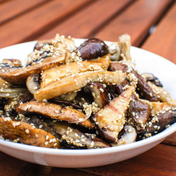 Grilled Mixed Mushrooms With Sesame Dressing Recipe