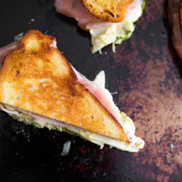 Grilled Mozzarella Sandwiches With Mortadella, Pesto, and Artichokes