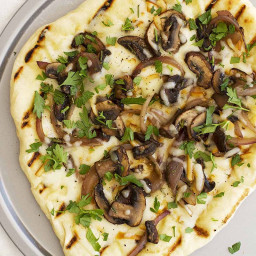 Grilled Mushroom Pizza with Rosemary and Smoked Mozzarella