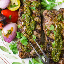 Grilled New York Strips with Chermoula