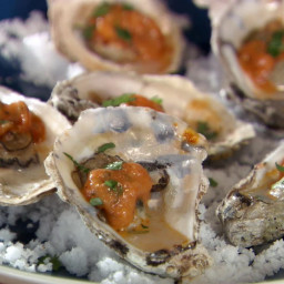 Grilled Oysters with Fra Diavolo Sauce