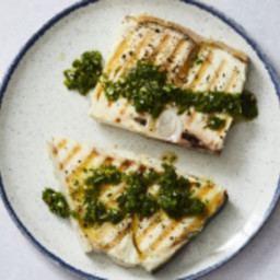Grilled Pacific Halibut Steak with Chimichurri