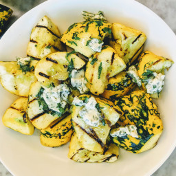 Grilled Pattypan Squash With Garlic Butter
