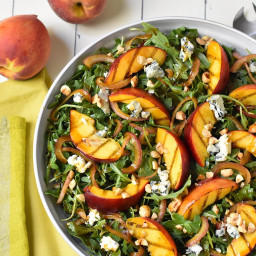 Grilled Peach & Arugula Salad with Blue Cheese