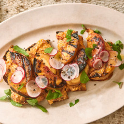 Grilled Peach Toast With Spicy Pimento Cheese