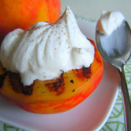 Grilled Peaches with Bourbon Vanilla Whipped Cream