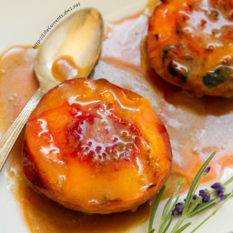 Grilled Peaches with Cointreau Caramel Sauce