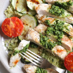 Grilled Pesto Chicken Couscous Bowls