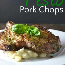 Grilled Pesto Pork Chops
