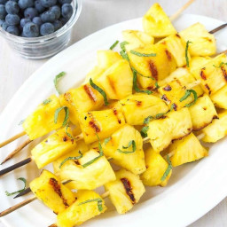 Grilled Pineapple Kabobs with Honey & Lime