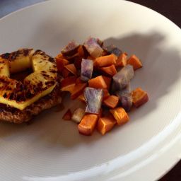 Grilled Pineapple Turkey Burgers with Roasted Potato hash