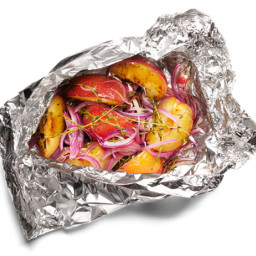 Grilled Plums and Onions